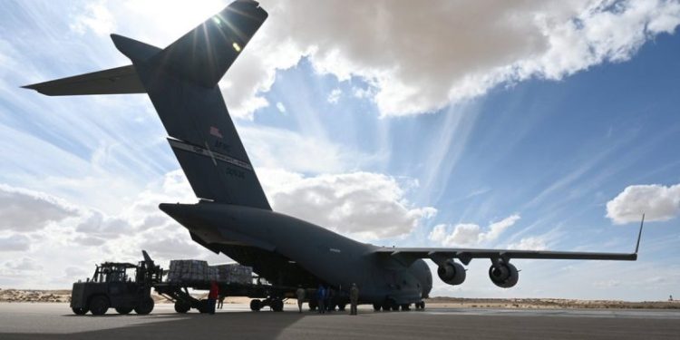 US military delivers first round of humanitarian aid for Gaza via Egypt