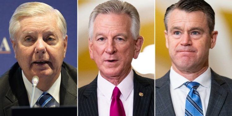 GOP senators rail against Tuberville’s military holds nearly all night
