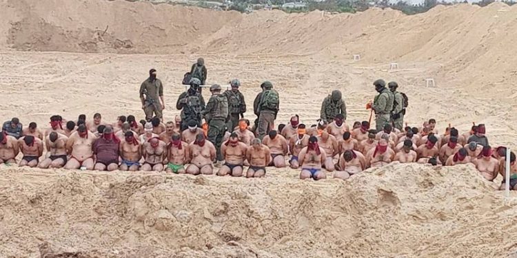 Images from Gaza show Israeli soldiers detaining dozens of men stripped to underwear
