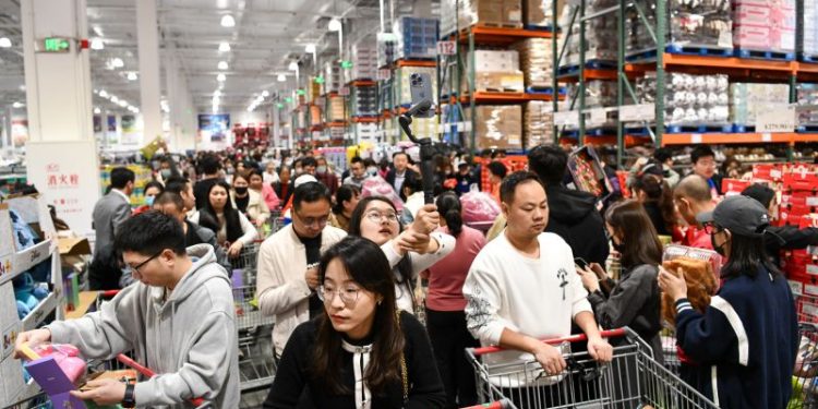 Five-foot Toy Story 3 bear draws the crowds at Costco’s first store in ‘China’s Silicon Valley’