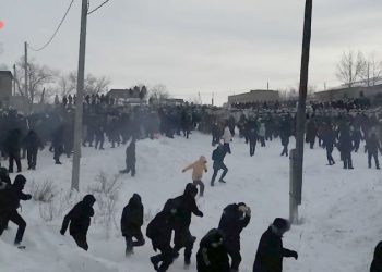 Russian riot police clash with protesters after activist sentenced