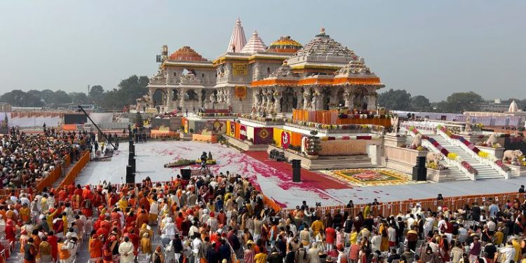 Modi hails a new ‘divine India’ as he inaugurates controversial Hindu temple ahead of nationwide elections