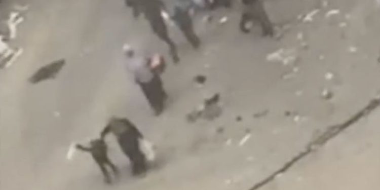 She was fleeing with her grandson, who was holding a white flag. Then she was shot