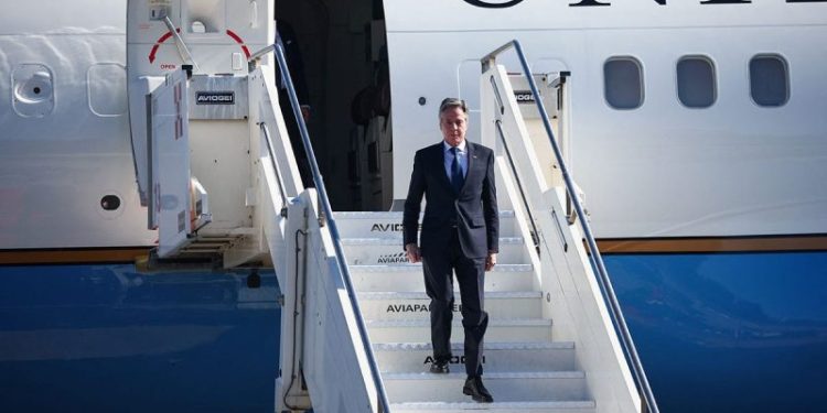 Blinken, US delegation drive from Paris to Brussels after his plane again suffers a ‘mechanical issue’