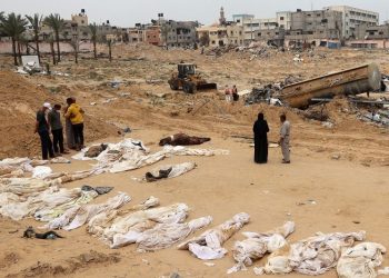 Almost 400 bodies have been found in mass grave in Gaza hospital, says Palestinian Civil Defense