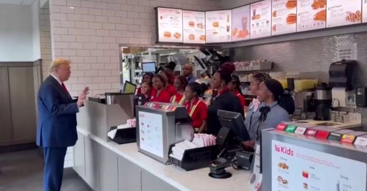 Trump meets everyday Americans at Chick-fil-A while Biden fine dines with Clintons, billionaires in DC