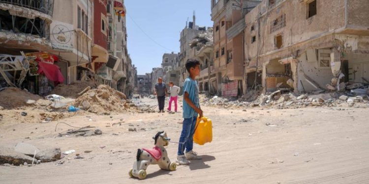 Children are drinking from puddles and wading through sewage pools, as Israel pummels water systems in Gaza