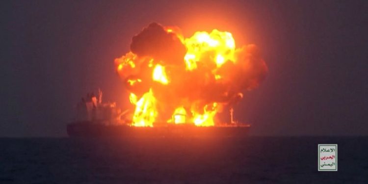 Fires on board Greek-flagged tanker after Houthi attack in Red Sea, says maritime agency