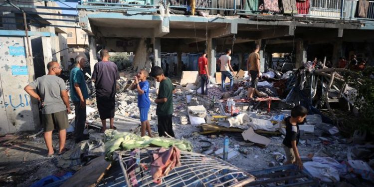 Israeli airstrike on Gaza school sheltering displaced people kills at least 18, including UN staff, Palestinian officials say