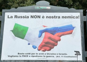 Pro-Russian posters appear on billboards across Italy