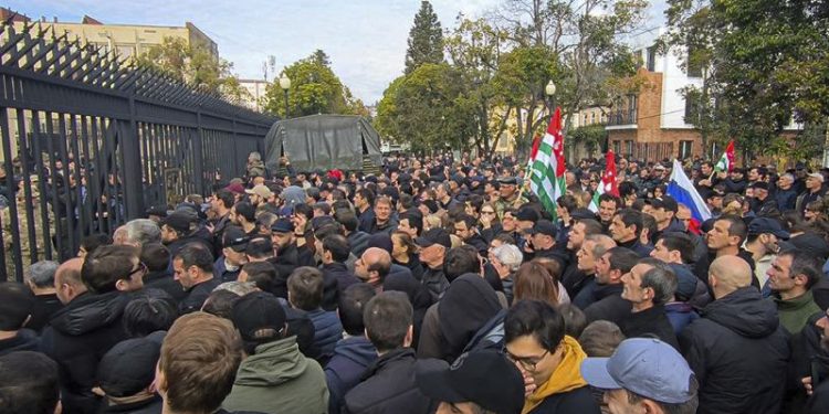 Protesters storm parliament in breakaway Georgia region of Abkhazia over Russia deal