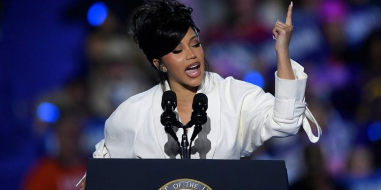 Cardi B suffers teleprompter glitch during Harris rally in Wisconsin