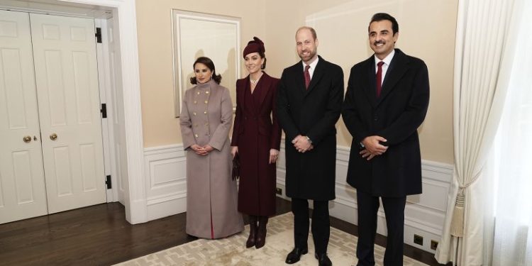 Princess of Wales joins royals for Qatar state visit as Queen Camilla misses welcome due to illness