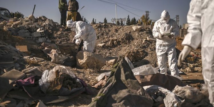 Hundreds of thousands of bodies could be buried in Syrian mass graves, advocacy group says