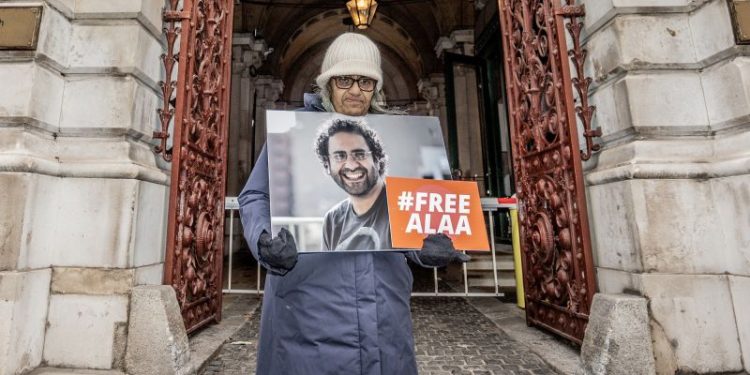 Imprisoned Egyptian-British activist’s mothermarks 100 days of hunger strike, says family