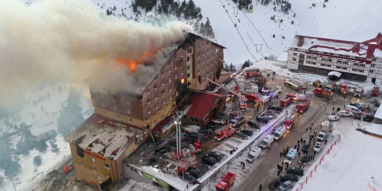 Fire breaks out at ski resort hotel in northwestern Turkey, killing at least 10