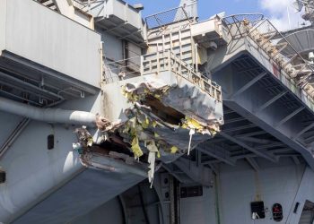New photos show damage to US aircraft carrier after collision