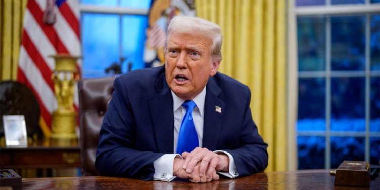 Trump downplays Canada’s liberal lean from Oval Office, calls border an ‘artificial line’