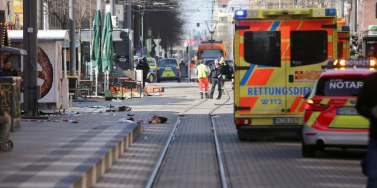 At least one killed after car rams into crowd in German city of Mannheim, police say