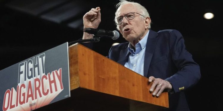 Watch: Bernie Sanders reacts to Trump’s Iran strikes in real time at ‘Fighting Oligarchy’ rally