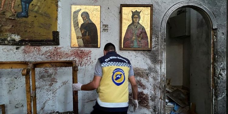 Suicide bomber attack on church in Syria kills at least 20 people