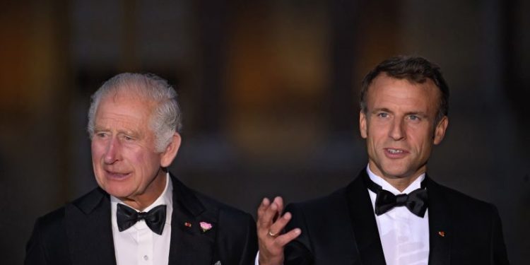 King Charles to emphasize bonds between UK and France as he welcomes Macron in first European state visit since Brexit