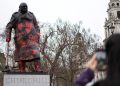 Churchill statue in London defaced with anti-Israel messages
