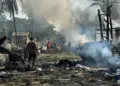 At least 49 dead after airstrike near market in Myanmar’s Rakhine state