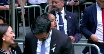 AOC, Mamdani interaction caught on cam at 9/11 memorial sparks online fury